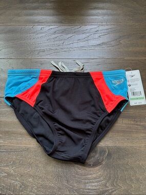Speedo Vibe Collection UPF 50+,chlorine resist swim briefs,elastic drawcord